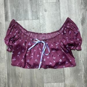 NWOT Urban Outfitters Floral Ruffle Crop Top Size medium